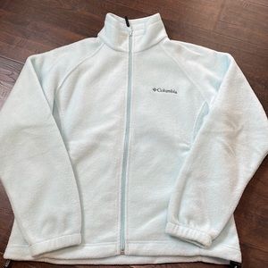 COLUMBIA fleece zip up baby blue womens size med